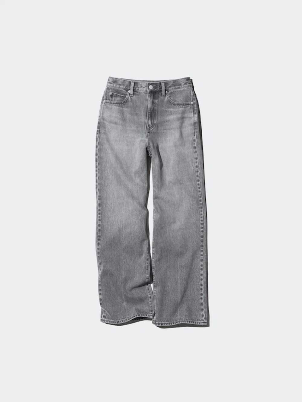 2 Uniqlo Women's Wide-Leg High-Rise Jeans - Gray